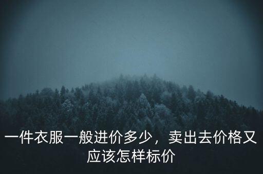 一件衣服一般進價多少，賣出去價格又應該怎樣標價