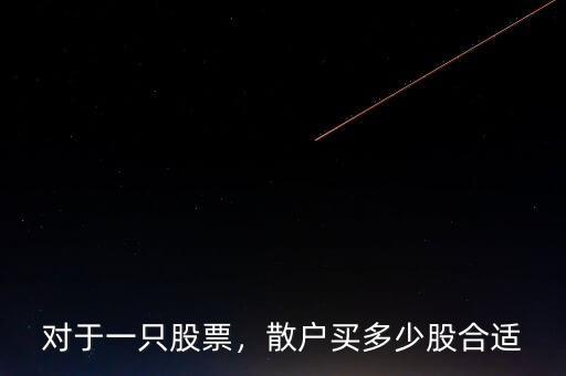 對于一只股票，散戶買多少股合適