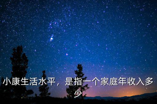 小康生活水平，是指一個家庭年收入多少