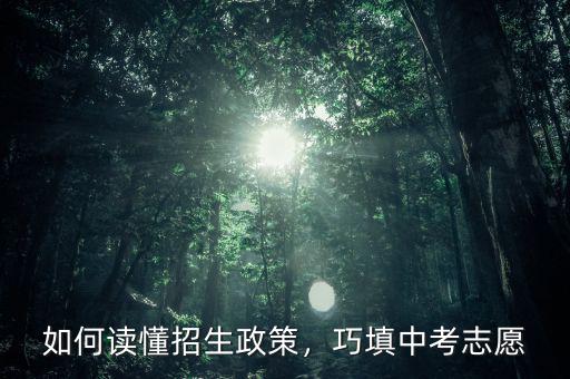 如何讀懂招生政策，巧填中考志愿