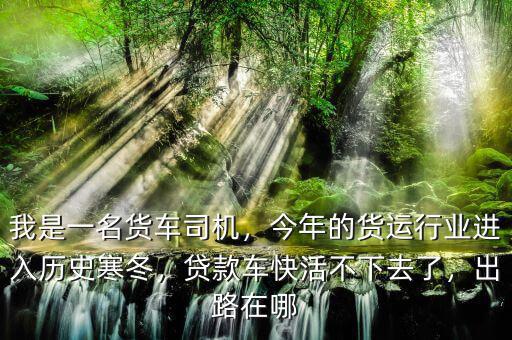 我是一名貨車司機，今年的貨運行業(yè)進入歷史寒冬，貸款車快活不下去了，出路在哪