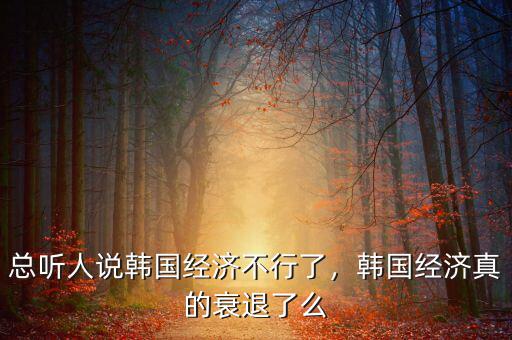 總聽(tīng)人說(shuō)韓國(guó)經(jīng)濟(jì)不行了，韓國(guó)經(jīng)濟(jì)真的衰退了么