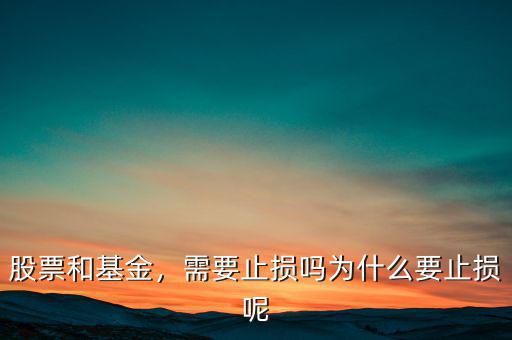 股票和基金，需要止損嗎為什么要止損呢