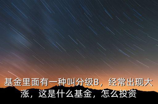 基金里面有一種叫分級B，經(jīng)常出現(xiàn)大漲，這是什么基金，怎么投資