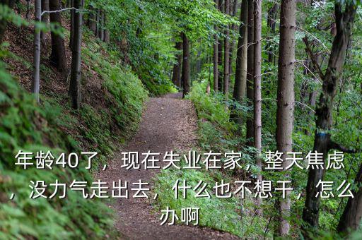 年齡40了，現(xiàn)在失業(yè)在家，整天焦慮，沒(méi)力氣走出去，什么也不想干，怎么辦啊