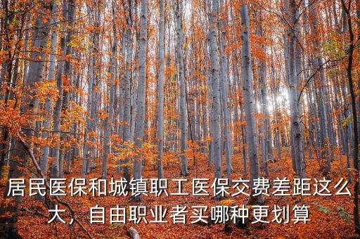 居民醫(yī)保和城鎮(zhèn)職工醫(yī)保交費(fèi)差距這么大，自由職業(yè)者買哪種更劃算