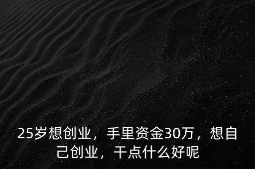 25歲想創(chuàng)業(yè)，手里資金30萬，想自己創(chuàng)業(yè)，干點(diǎn)什么好呢