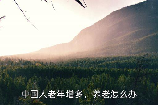 中國人老年增多，養(yǎng)老怎么辦