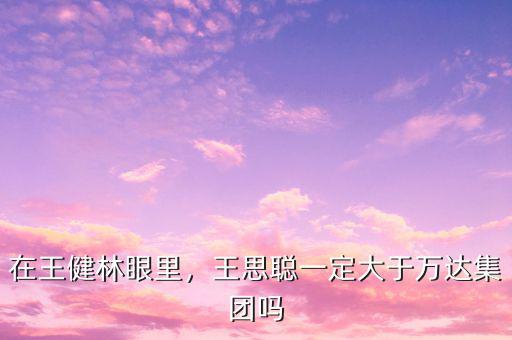 在王健林眼里，王思聰一定大于萬達(dá)集團(tuán)嗎