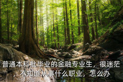 普通本科批畢業(yè)的金融專業(yè)生，很迷茫，不知道從事什么職業(yè)，怎么辦
