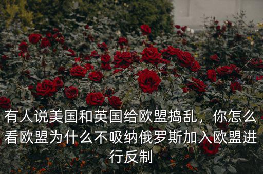 有人說(shuō)美國(guó)和英國(guó)給歐盟搗亂，你怎么看歐盟為什么不吸納俄羅斯加入歐盟進(jìn)行反制