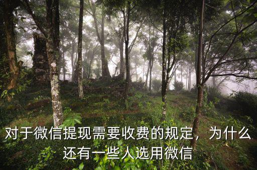 對于微信提現(xiàn)需要收費(fèi)的規(guī)定，為什么還有一些人選用微信
