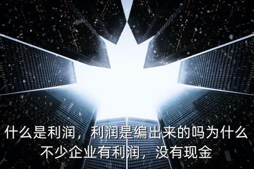 什么是利潤，利潤是編出來的嗎為什么不少企業(yè)有利潤，沒有現(xiàn)金
