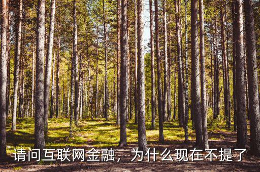 請(qǐng)問互聯(lián)網(wǎng)金融，為什么現(xiàn)在不提了