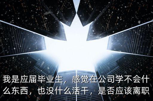 我是應(yīng)屆畢業(yè)生，感覺在公司學(xué)不會什么東西，也沒什么活干，是否應(yīng)該離職