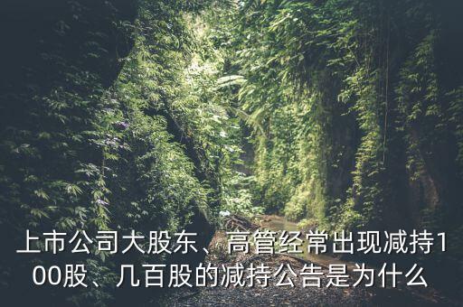 上市公司大股東、高管經(jīng)常出現(xiàn)減持100股、幾百股的減持公告是為什么