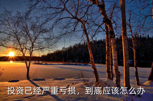 投資已經(jīng)嚴(yán)重虧損，到底應(yīng)該怎么辦