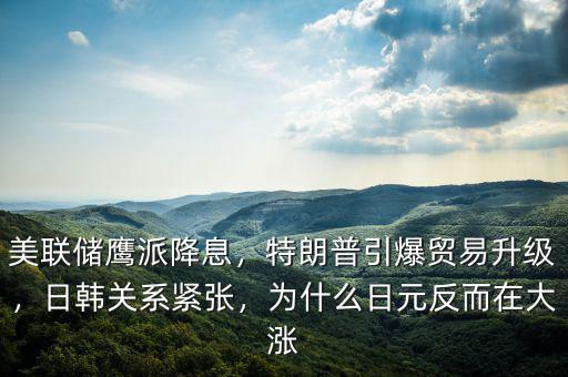 美聯(lián)儲鷹派降息，特朗普引爆貿(mào)易升級，日韓關(guān)系緊張，為什么日元反而在大漲