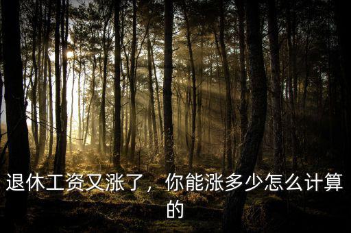 退休工資又漲了，你能漲多少怎么計算的