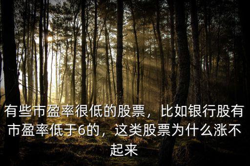 有些市盈率很低的股票，比如銀行股有市盈率低于6的，這類股票為什么漲不起來(lái)