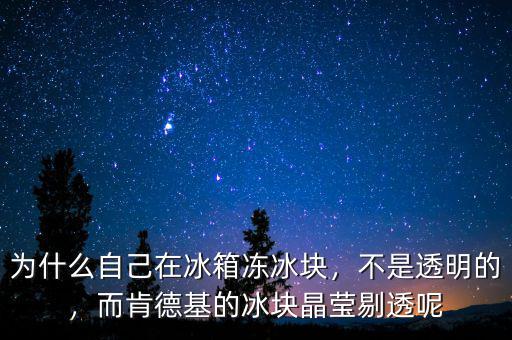 為什么自己在冰箱凍冰塊，不是透明的，而肯德基的冰塊晶瑩剔透呢