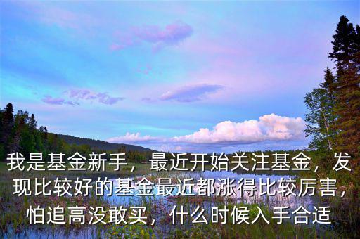 我是基金新手，最近開始關(guān)注基金，發(fā)現(xiàn)比較好的基金最近都漲得比較厲害，怕追高沒敢買，什么時候入手合適