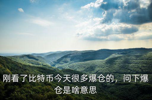 剛看了比特幣今天很多爆倉的，問下爆倉是啥意思