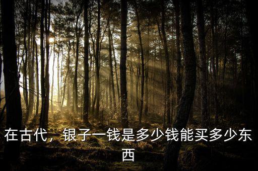 在古代，銀子一錢是多少錢能買多少東西