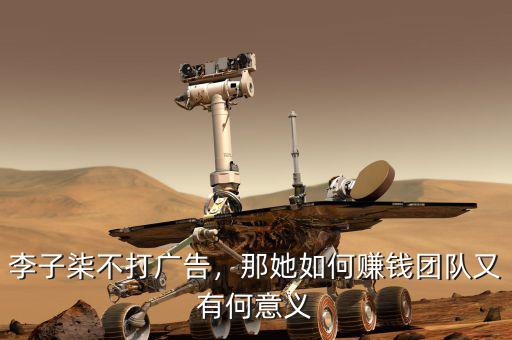李子柒不打廣告，那她如何賺錢團(tuán)隊(duì)又有何意義