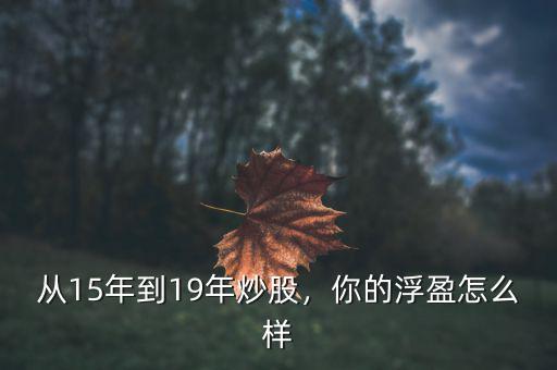 從15年到19年炒股，你的浮盈怎么樣