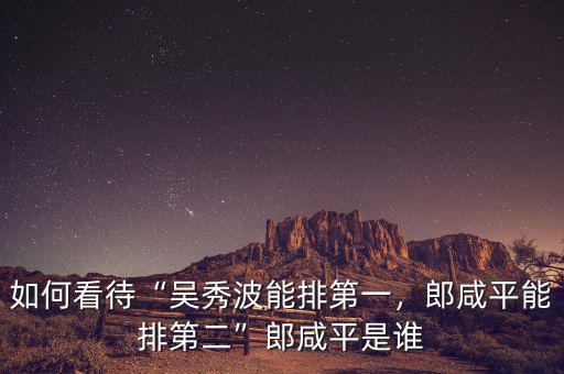 如何看待“吳秀波能排第一，郎咸平能排第二”郎咸平是誰