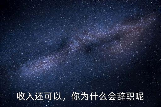 收入還可以，你為什么會辭職呢