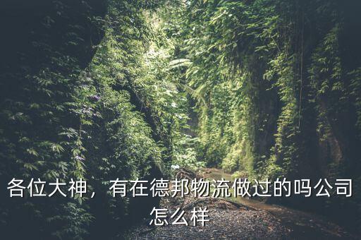 各位大神，有在德邦物流做過(guò)的嗎公司怎么樣