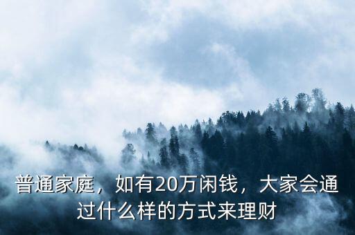 普通家庭，如有20萬閑錢，大家會(huì)通過什么樣的方式來理財(cái)
