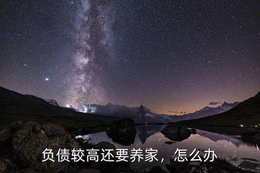 負債較高還要養(yǎng)家，怎么辦