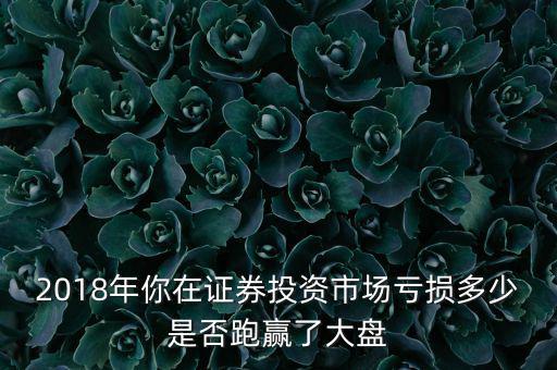 2018年你在證券投資市場(chǎng)虧損多少是否跑贏了大盤