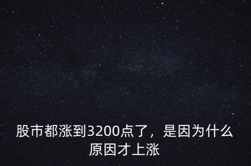 股市都漲到3200點(diǎn)了，是因?yàn)槭裁丛虿派蠞q
