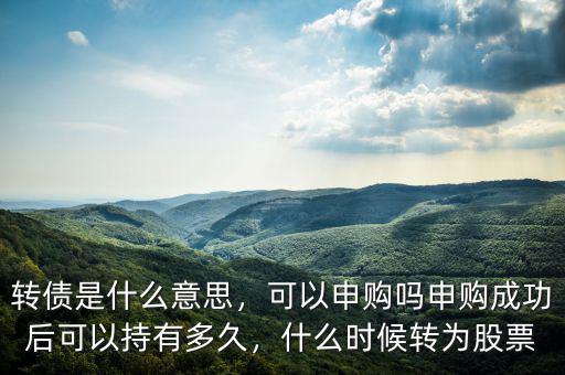 轉(zhuǎn)債是什么意思，可以申購(gòu)嗎申購(gòu)成功后可以持有多久，什么時(shí)候轉(zhuǎn)為股票