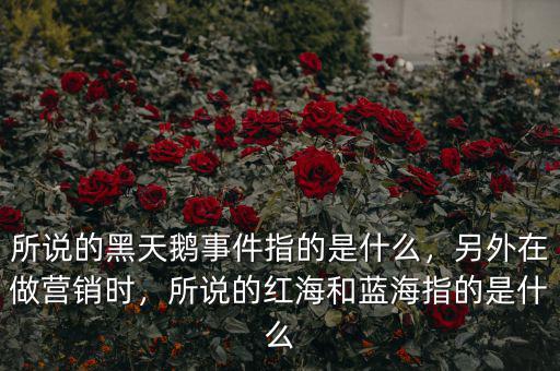 所說的黑天鵝事件指的是什么，另外在做營(yíng)銷時(shí)，所說的紅海和藍(lán)海指的是什么