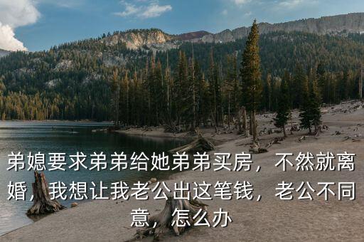 弟媳要求弟弟給她弟弟買房，不然就離婚，我想讓我老公出這筆錢，老公不同意，怎么辦