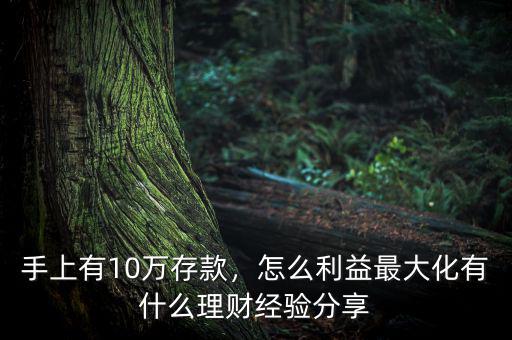 手上有10萬存款，怎么利益最大化有什么理財經(jīng)驗分享