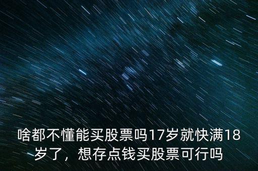 啥都不懂能買股票嗎17歲就快滿18歲了，想存點(diǎn)錢買股票可行嗎