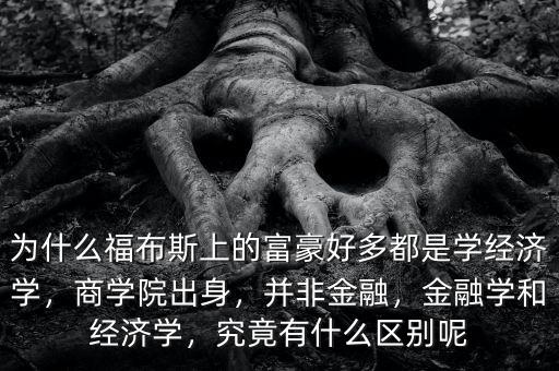 為什么福布斯上的富豪好多都是學(xué)經(jīng)濟學(xué)，商學(xué)院出身，并非金融，金融學(xué)和經(jīng)濟學(xué)，究竟有什么區(qū)別呢