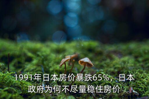 1991年日本房?jī)r(jià)暴跌65%，日本政府為何不盡量穩(wěn)住房?jī)r(jià)