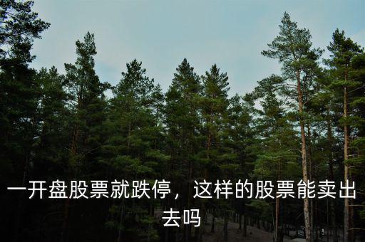 一開盤股票就跌停，這樣的股票能賣出去嗎