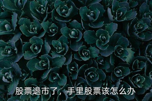 股票退市了，手里股票該怎么辦