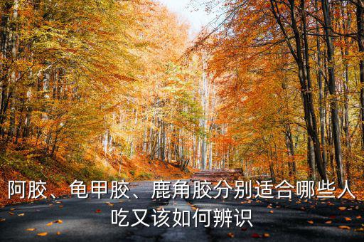 阿膠、龜甲膠、鹿角膠分別適合哪些人吃又該如何辨識