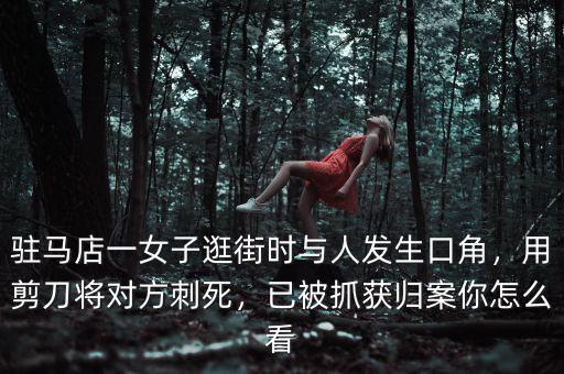 駐馬店一女子逛街時(shí)與人發(fā)生口角，用剪刀將對方刺死，已被抓獲歸案你怎么看