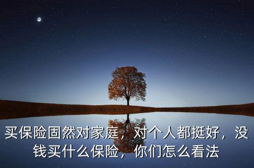 買保險固然對家庭，對個人都挺好，沒錢買什么保險，你們怎么看法