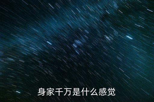 身家千萬是什么感覺